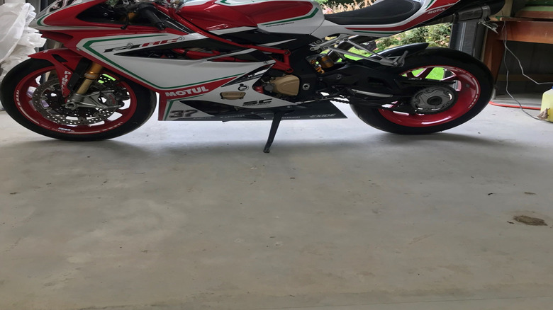 MV Agusta F4 RC in a workshop