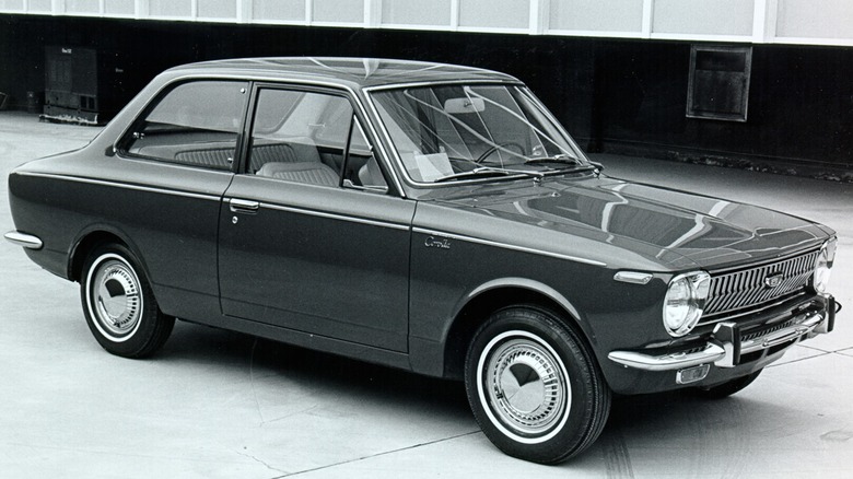 an archival photo of the first-generation Toyota Corolla