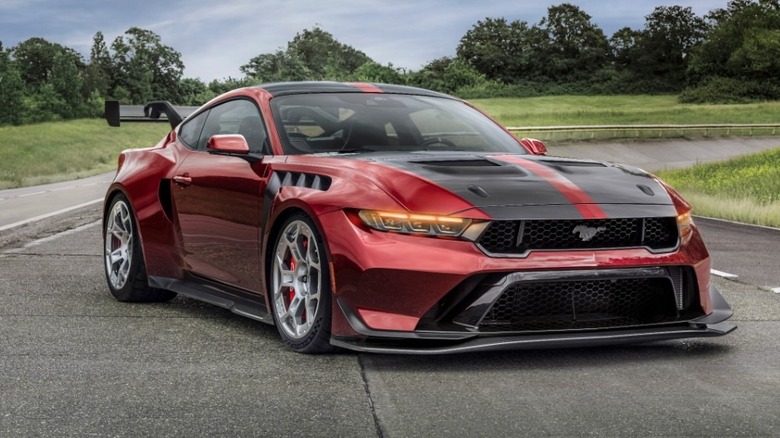 Ford Mustang GTD parked on a track