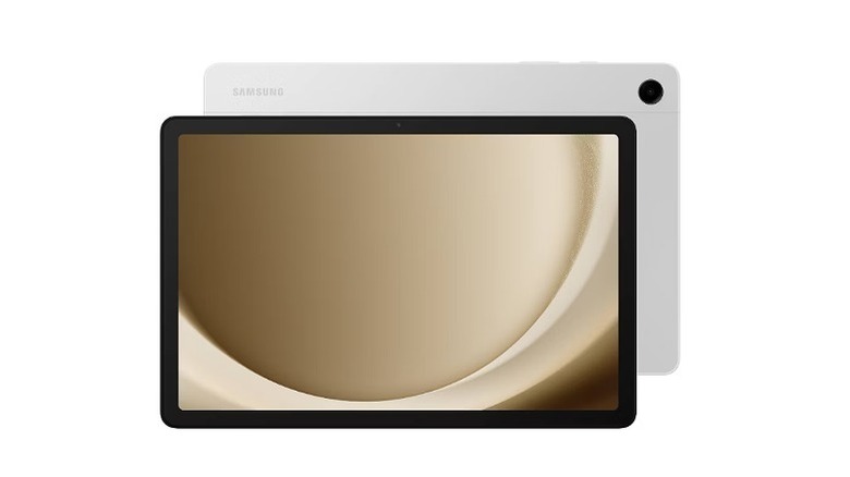 Tablet with a golden wallpaper