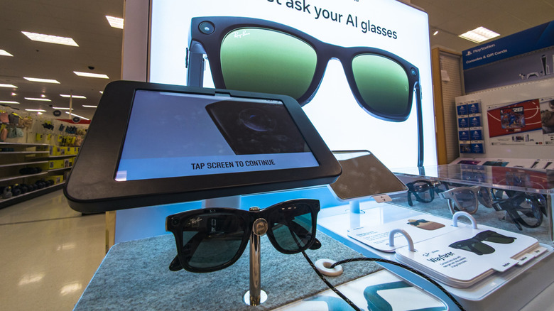 Meta AI glasses on display at a store