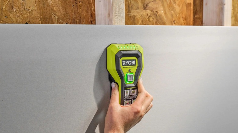 Ryobi stud detector on drywall