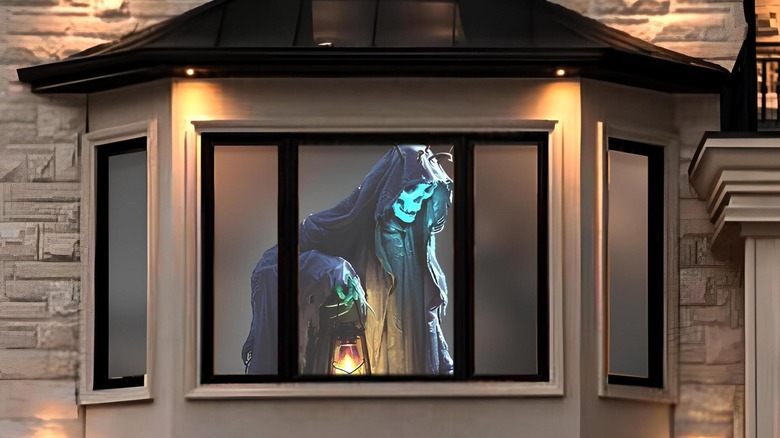 A rear projected window showing
