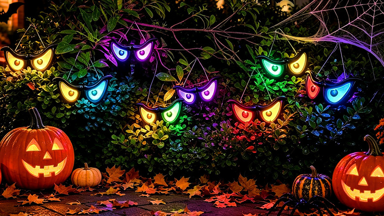 The Waterglide Flashing Spooky Eyes staring out from a bush.