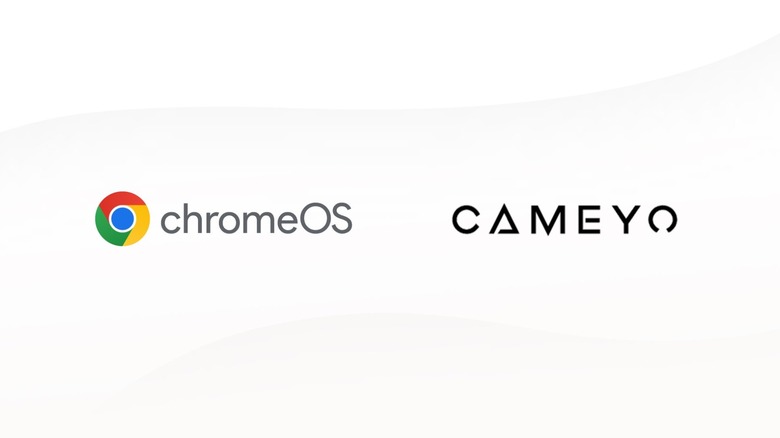 The ChromeOS and Cameyo logos next to each other on a white background.