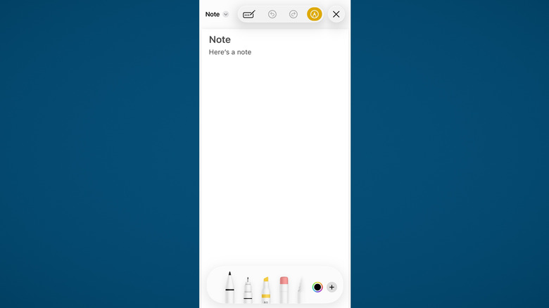 Using the markup function in Apple Notes to export a PDF blue background