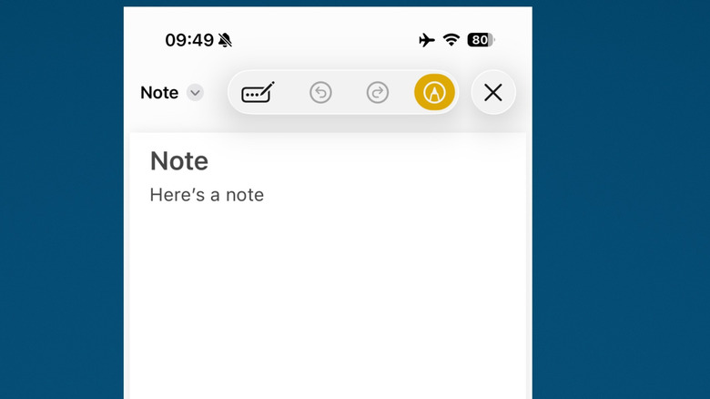 Using the markup function in Apple Notes to export a PDF blue background