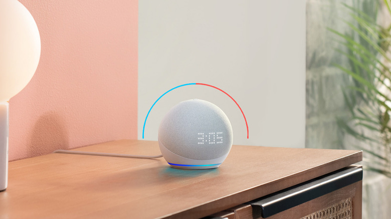 Echo device with lines above it