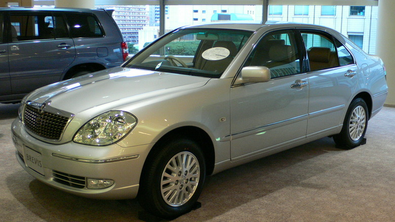 Toyota Brevis in a showroom