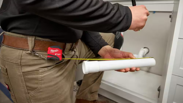 Milwaukee 6 foot keychain tape measure attached to a belt loop