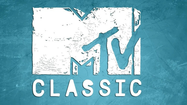 The MTV Classic logo on a grungey background.