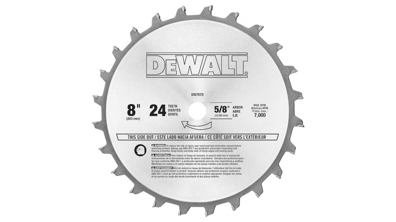 An 8-inch DeWalt dado blade on a white background