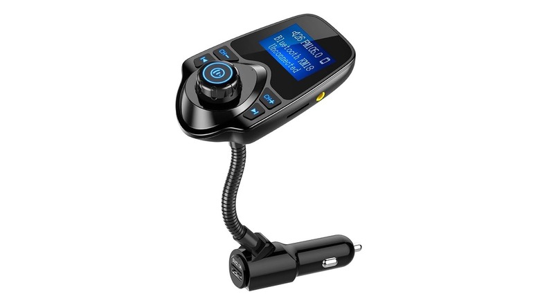 Bluetooth FM transmitter on white background