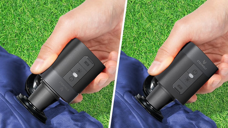 The Etenwolf Air 3 pump being used to inflate and deflate a device