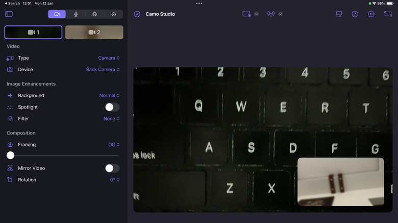 Camo Studio running on an iPad