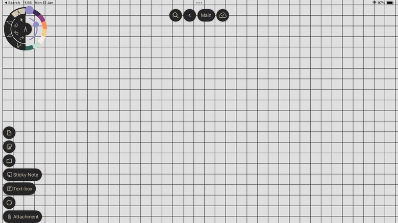 Defter Notes running on an iPad