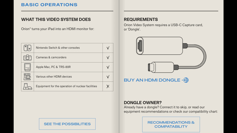 Instrustions to use Orion on an iPad