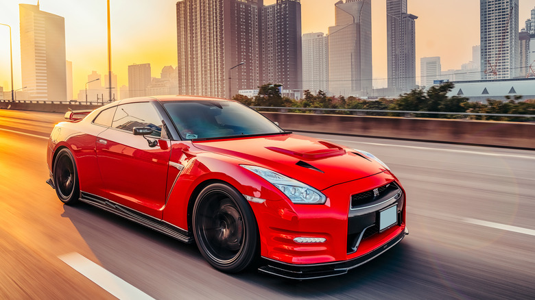 Nissan GTR on the highway