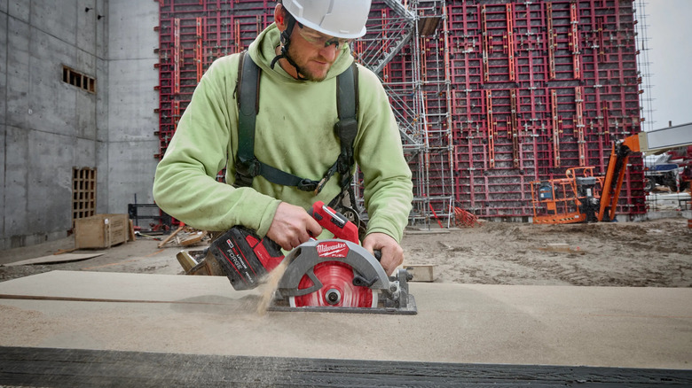 Milwaukee M18 Fuel 7-1/4-inch Circular Saw in action at the jobsite