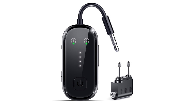 Bluetooth transmitter over white background
