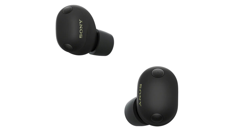 The Sony XM6 earbuds on a white background