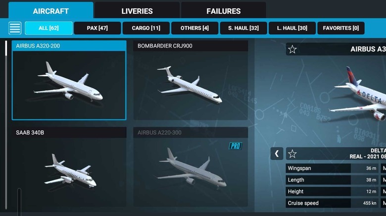 Some of the available planes on the base RFS game