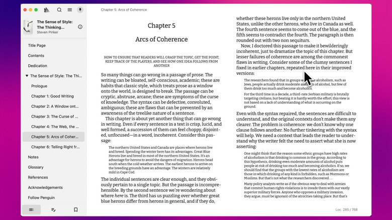 Readest window on macOS