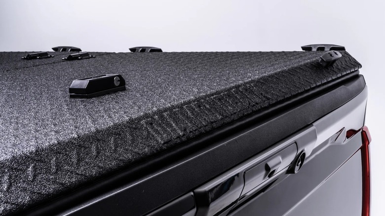 a DiamondBack heavy duty tonneau cover on a truck bed