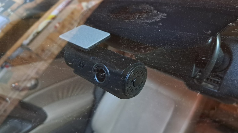 a dashcam installed in a car