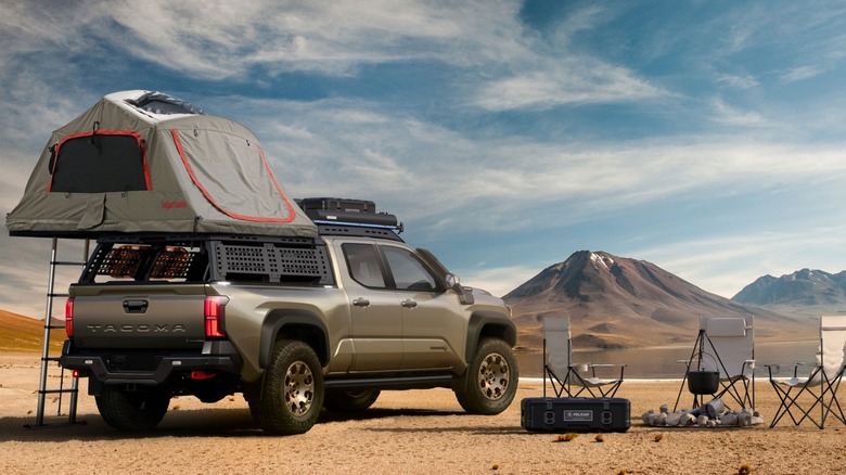 the Toyota Tacoma with camping accessories