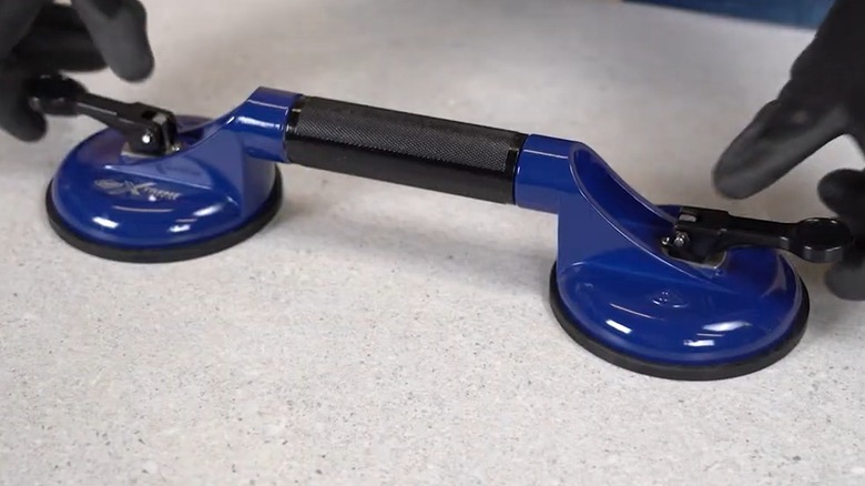 Close up of window suction cups