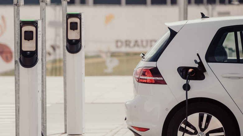 Volkswagen EV charging outdoors