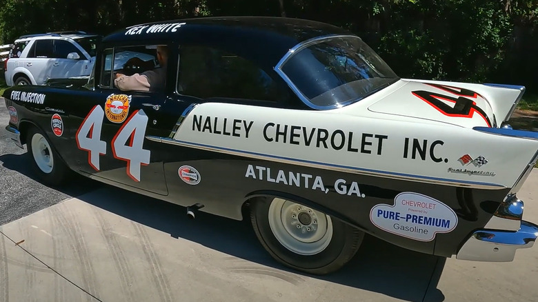 Side view of the 1957 Chevrolet 150 "Black Widow" sedan