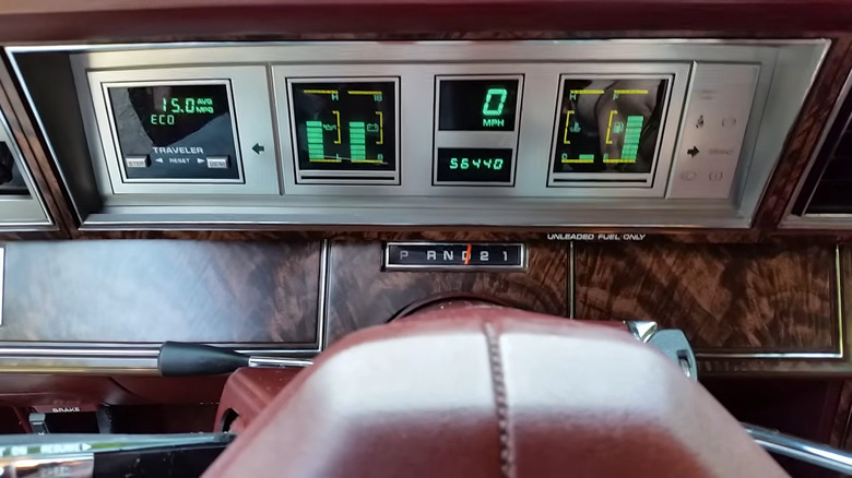 A 1987 Chrysler New Yorker showing off its talking alerts.