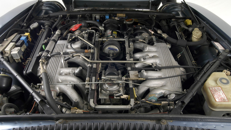 A later version of the 5.3L V12 under the hood of a 1991 Jaguar XJS