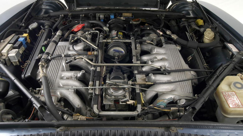 A later version of the 5.3L V12 under the hood of a 1991 Jaguar XJS