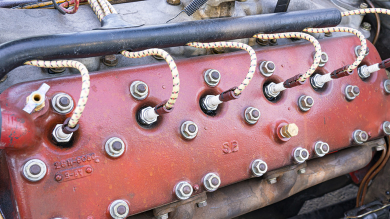 Close up shot of the Zephyr's V12 engine showing internal components