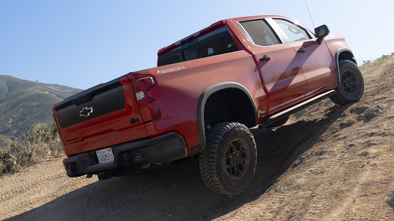2023 Chevrolet Silverado ZR2 Bison rear three-quarters will wheel in the air
