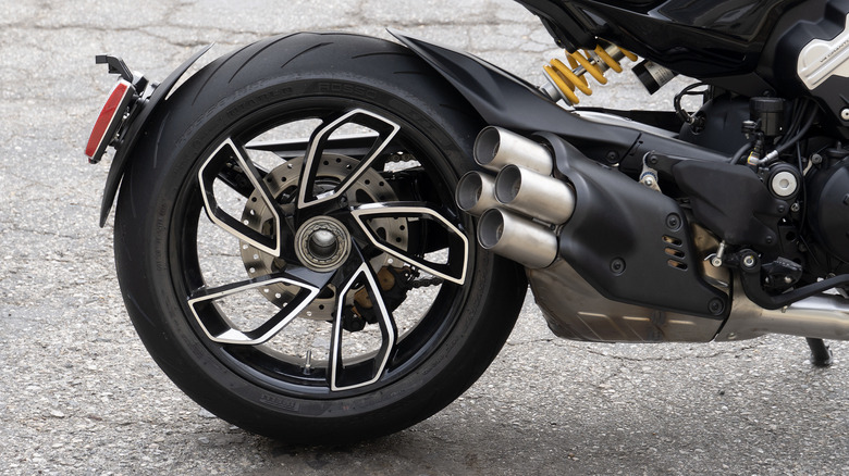 2023 Ducati Diavel V4 rear wheel and exhaust