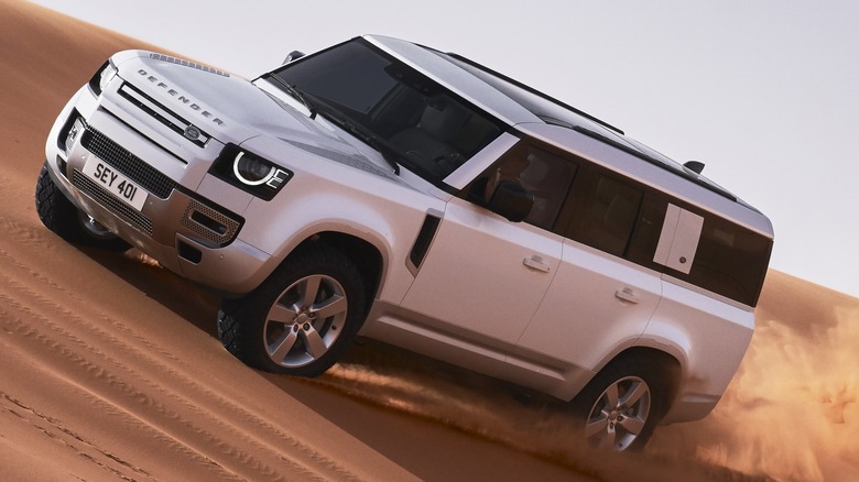 Land Rover on sand dune