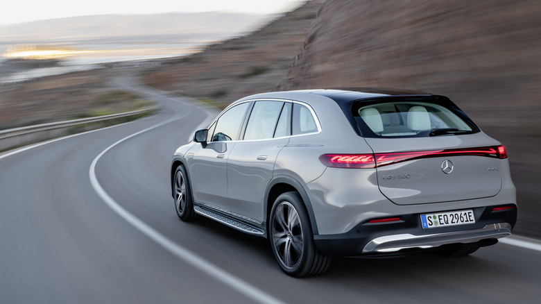 Mercedes-Benz EQS SUV rear three-quarters