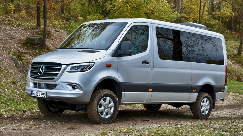 2023 Mercedes-Benz Sprinter (passenger) front three quarter view.