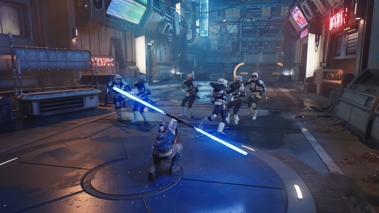 Cal fighting Scout Troopers