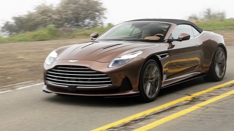 2024 Aston Martin DB12 Volante front three-quarters in Malibu