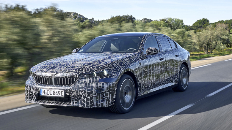 2024 BMW i5 prototype in motion