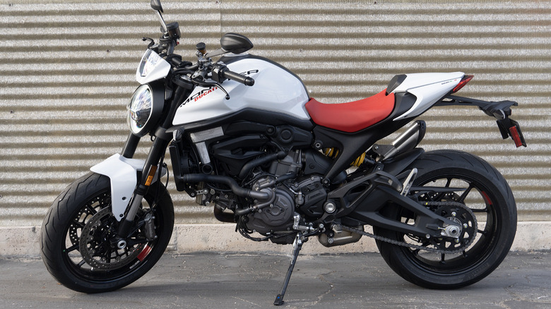 2024 Ducati Monster Plus in Iceberg White side profile