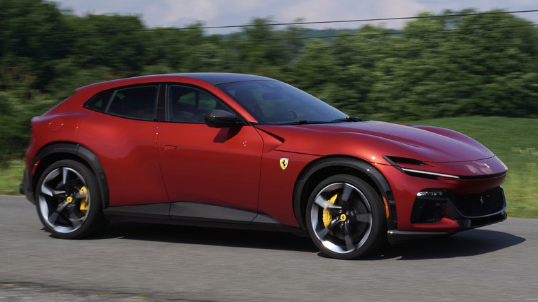 2024 Ferrari Purosangue front three quarters motion blur