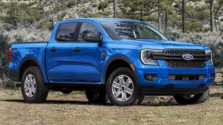 Blue 2024 Ranger parked on grass
