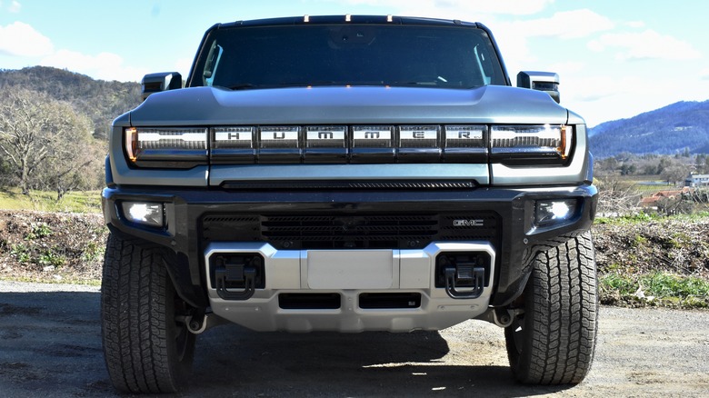 2024 GMC Hummer EV SUV front view.
