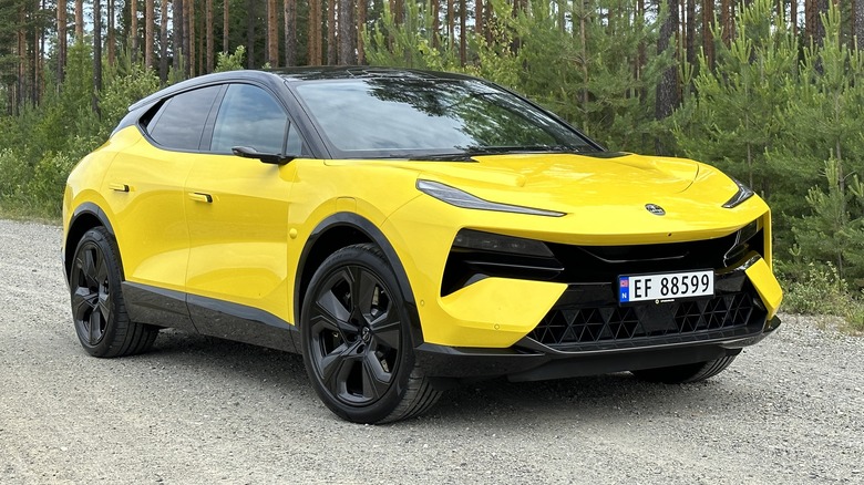 2024 Lotus Eletre in yellow, front three quarter